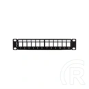 Lanberg Patch Panel (10", 1U, 12 port, tehermentesítővel, fekete)
