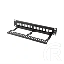 Lanberg Patch Panel (10", 1U, 12 port, tehermentesítővel, fekete)