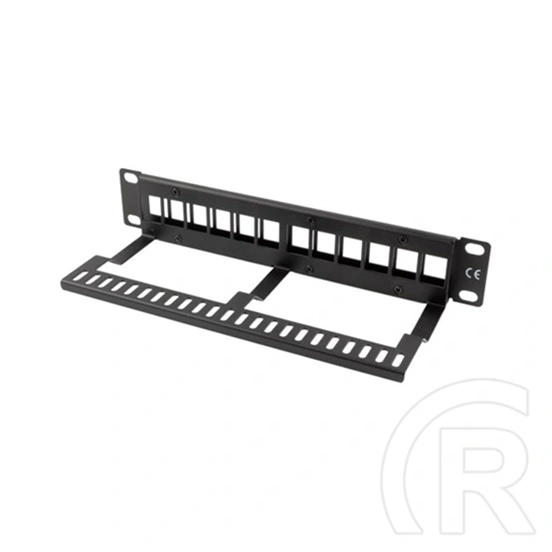 Lanberg Patch Panel (10", 1U, 12 port, tehermentesítővel, fekete)