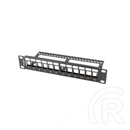Lanberg Patch Panel (10", 1U, 12 port, tehermentesítővel, fekete)