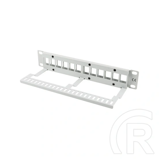 Lanberg Patch Panel (10", 1U, 12 port, üres, tehermentesítővel, szürke)