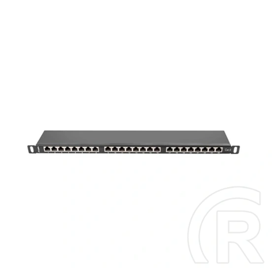 Lanberg Patch Panel (19", 0,5U, 24 port, CAT6, árnyékolt, fekete)