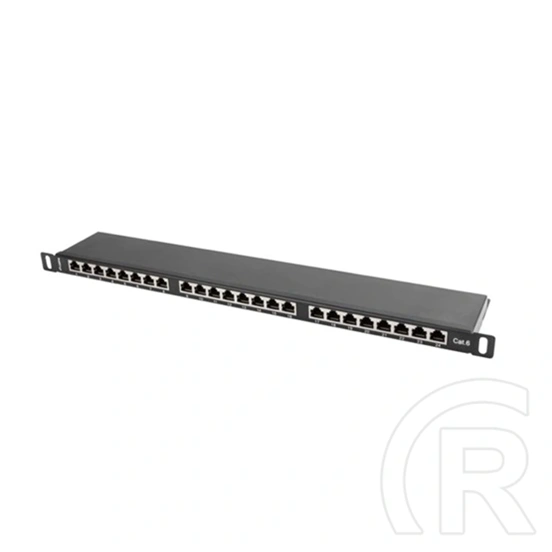 Lanberg Patch Panel (19", 0,5U, 24 port, CAT6, árnyékolt, fekete)
