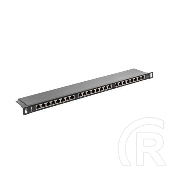 Lanberg Patch Panel (19", 0,5U, 24 port, CAT6, árnyékolt, fekete)