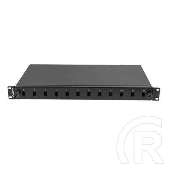 Lanberg Patch Panel (19", 1U, 12 port, 12xSC szimplex, 12xLC duplex, fekete)