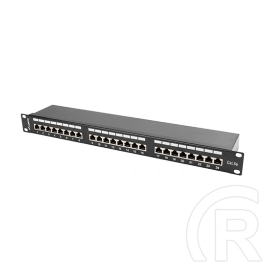 Lanberg Patch Panel (19", 1U, 24 port, CAT5e, árnyékolt, fekete)