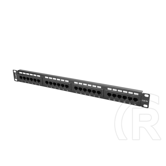 Lanberg Patch Panel (19", 1U, 24 port, CAT5e, fekete)