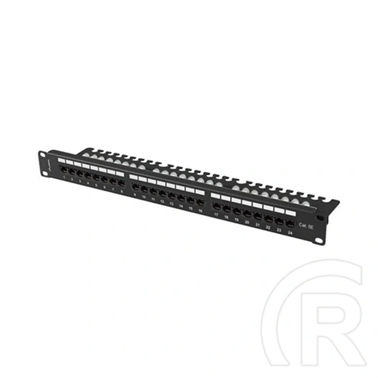 Lanberg Patch Panel (19", 1U, 24 port, CAT5e, fekete)
