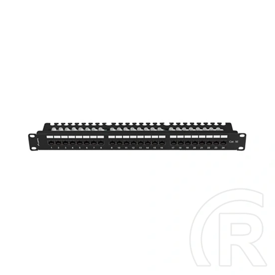 Lanberg Patch Panel (19", 1U, 24 port, CAT5e, fekete)