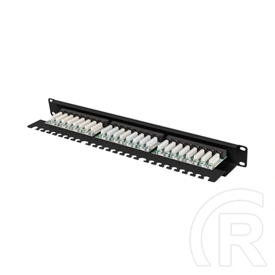 Lanberg Patch Panel (19", 1U, 24 port, CAT5e, fekete)
