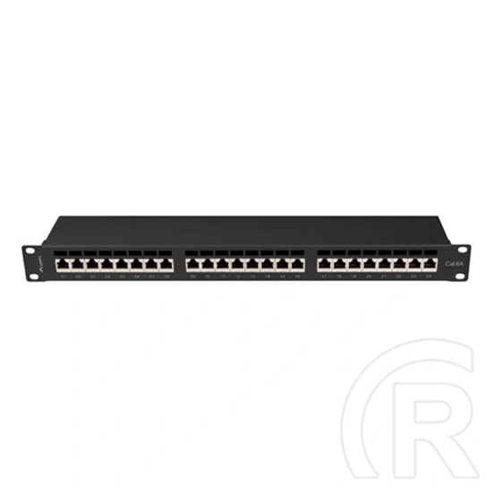 Lanberg Patch Panel (19", 1U, 24 port, CAT6A FTP, fekete)