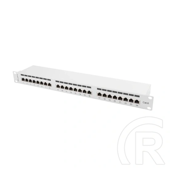 Lanberg Patch Panel (19", 1U, 24 port, CAT6, árnyékolt, szürke)