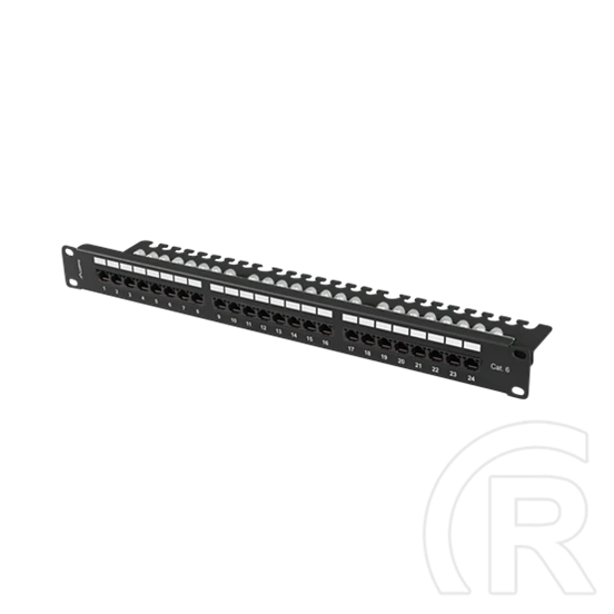 Lanberg Patch Panel (19", 1U, 24 port, CAT6, fekete)
