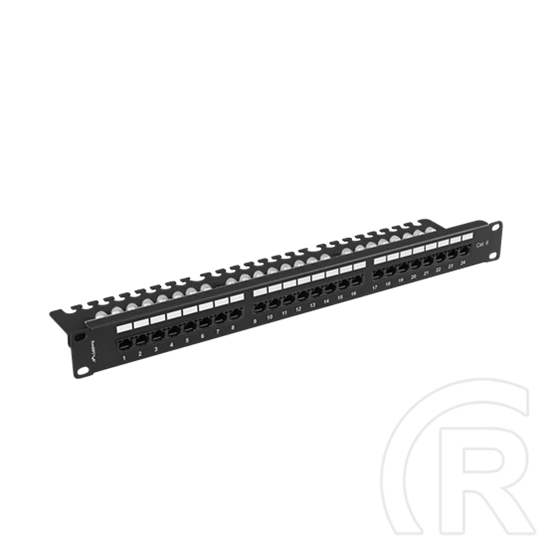 Lanberg Patch Panel (19", 1U, 24 port, CAT6, fekete)