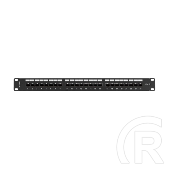 Lanberg Patch Panel (19", 1U, 24 port, CAT6, fekete)