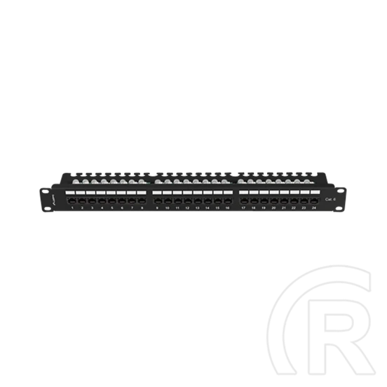 Lanberg Patch Panel (19", 1U, 24 port, CAT6, fekete)