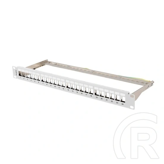 Lanberg Patch Panel (19", 1U, 24 port, FTP, árnyékolt, szürke)