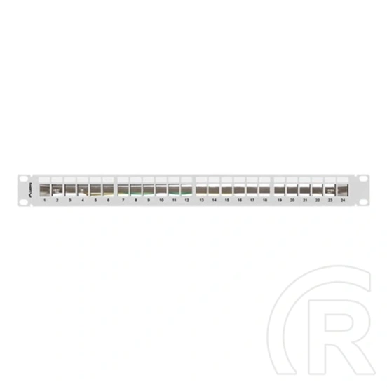 Lanberg Patch Panel (19", 1U, 24 port, FTP, árnyékolt, szürke)