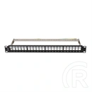 Lanberg Patch Panel (19", 1U, 24 port, FTP, árnyékolt, tehermentesítő, fekete)