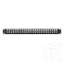 Lanberg Patch Panel (19", 1U, 24 port, FTP, árnyékolt, tehermentesítő, fekete)