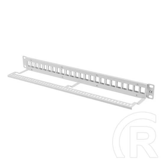 Lanberg Patch Panel (19", 1U, 24 port, tehermentesítő, szürke)