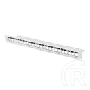 Lanberg Patch Panel (19", 1U, 24 port, tehermentesítő, szürke)