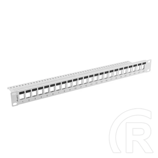 Lanberg Patch Panel (19", 1U, 24 port, tehermentesítő, szürke)