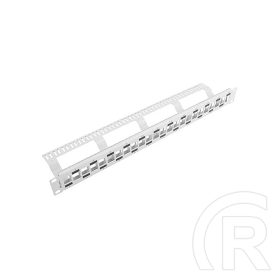 Lanberg Patch Panel (19", 1U, 24 port, üres, tehermentesítő, szürke)