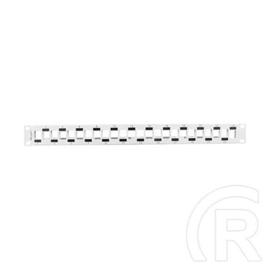 Lanberg Patch Panel (19", 1U, 24 port, üres, tehermentesítő, szürke)