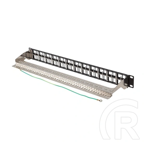 Lanberg Patch Panel (19", 1U, 48 port, FTP, tehermentesítő, fekete)