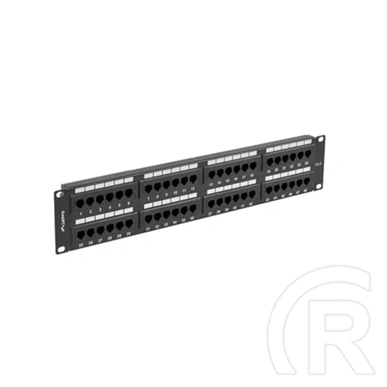 Lanberg Patch Panel (19", 2U, 48 port, CAT6, fekete)