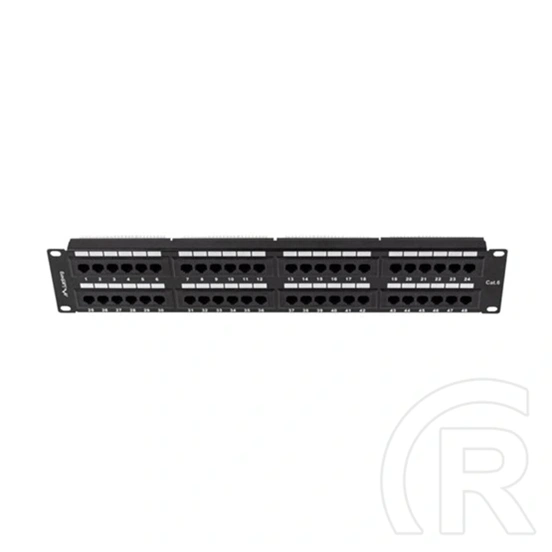 Lanberg Patch Panel (19", 2U, 48 port, CAT6, fekete)