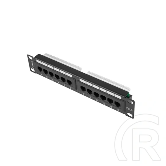 Lanberg Patch panel (10", 1U, 12 port, CAT6, fekete)