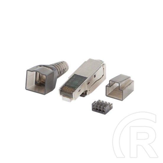 Lanberg RJ45 csatlakozó (CAT6A, F/UTP, szerszám nélkül szerelhető, ezüst)