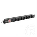 Lanberg Rackmount PDU (19", 1U, 7 aljzat, 2 m, 16 A, fekete)