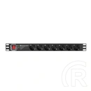 Lanberg Rackmount PDU (19", 1U, 7 aljzat, 2 m, Schuko, fekete)