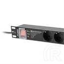 Lanberg Rackmount PDU (19", 1U, 7 aljzat, 2 m, Schuko, fekete)