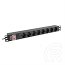 Lanberg Rackmount PDU (19", 1U, 8 aljzat, 2 m, 16A, Schuko, fekete)