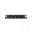 Lanberg Rackmount elosztó (10", 1U, 3 aljzat, 2 m, Schuko, C14, 10 A, fekete)