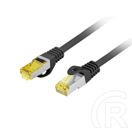 Lanberg S/FTP CAT6A patch kábel (25 cm, LSZH, réz, AWG27, 6 mm, 500 MHz, fekete)
