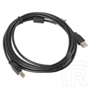 Lanberg USB-A - USB-B 2.0 kábel (USB 2.0, 3 m, ferrit, aranyozott csatlakozók, AWG 30, fekete)