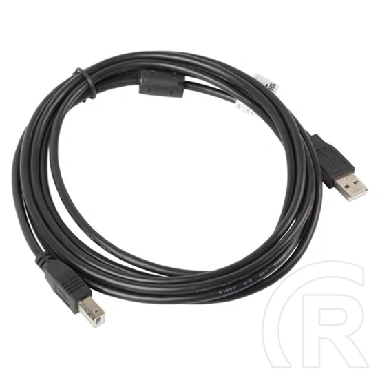Lanberg USB-A - USB-B 2.0 kábel (USB 2.0, 3 m, ferrit, aranyozott csatlakozók, AWG 30, fekete)