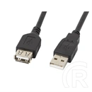 Lanberg USB-A (M/F) 2.0 adatkábel (5 m, 480 Mb/s, AWG30, aranyozott csatlakozók, réz, fekete)