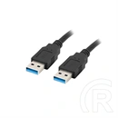 Lanberg USB-A (M/M) 3.0 adatkábel 1,8 m (fekete, 5 Gbit/s, AWG 24/28, nikkel csatlakozó)