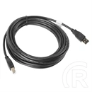 Lanberg USB-A (M) - USB-B (M) kábel (USB 2.0, 5 m, fekete)