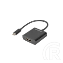 Lanberg USB-C - HDMI adapter kábel 15 cm (USB-C (M) - HDMI (F), USB 3.1 Gen1, 1920x1200, 2,7 Gb/s, AG9310, fekete)