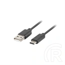 Lanberg USB-C - USB-A adatkábel 1 m (fekete, USB 2.0, Quick Charge 3.0, aranyozott csatlakozók)