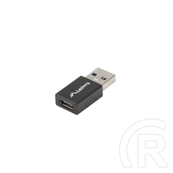 Lanberg USB-C (F) - USB-A (M) adapter (USB 3.1 Gen1, 5 Gbit/s, On-The-Go, nikkel, fekete)