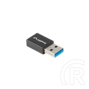 Lanberg USB-C (F) - USB-A (M) adapter (USB 3.1 Gen1, 5 Gbit/s, On-The-Go, nikkel, fekete)