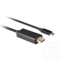 Lanberg USB-C (M)->DisplayPort (M) kábel 1,8 m (DisplayPort 1.2, 4K 60 Hz, 21,6 Gb/s, aranyozott csatlakozó, fekete)
